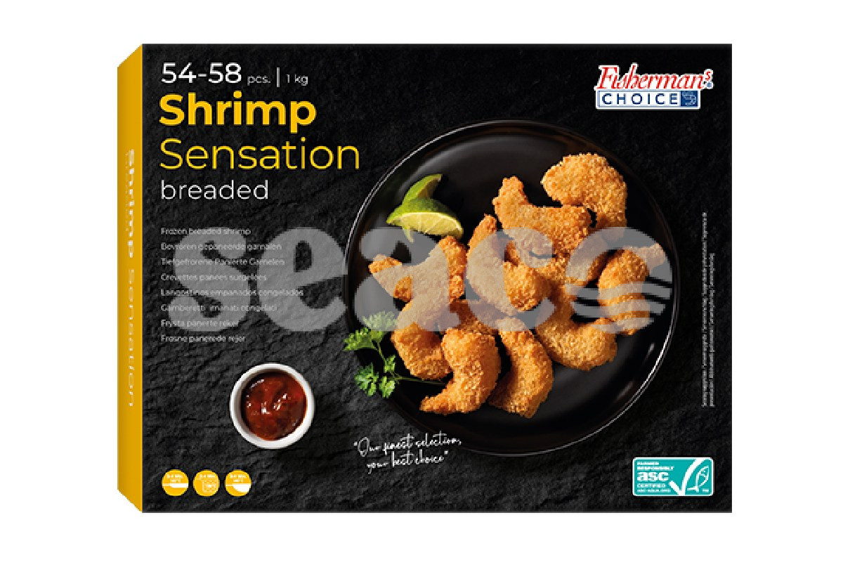 ❄ Garnalen shrimp sensation (gepeld en gepaneerd) 54-58st 1kg
